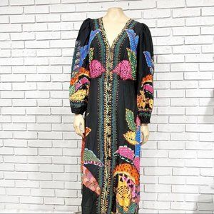 NWT Farm Rio Women’s Black Cool Leopards Maxi Dress